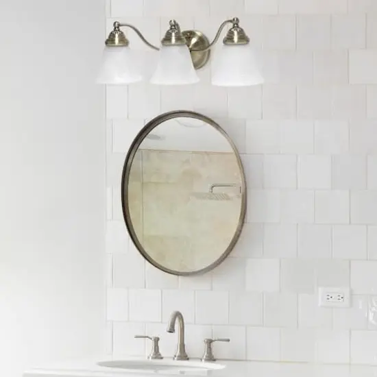 Lalia Home Essentix Alabaster 3 Light Glass Vanity Antique Brass {3}