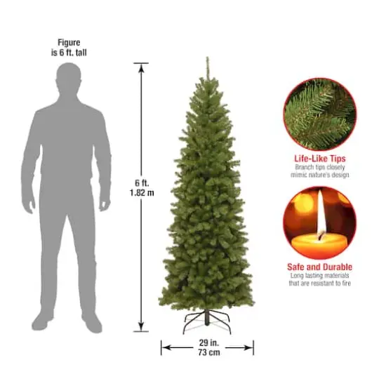 6ft. Unlit North Valley&reg; Spruce Pencil Slim Artificial Christmas Tree {6}