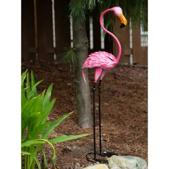 35" Tropical Tango Flamingo Statue {6}