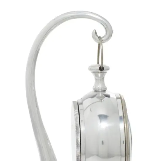 11" Silver Aluminum Coastal Clock {7}