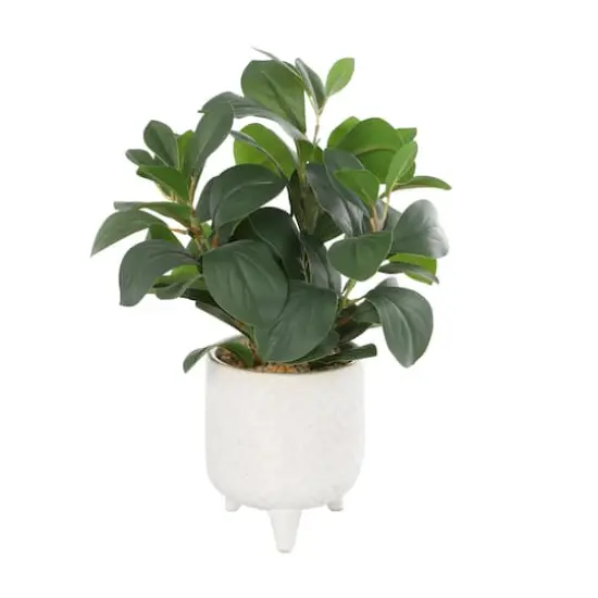 14" Faux Foliage Artificial Plant in White Pot {1}