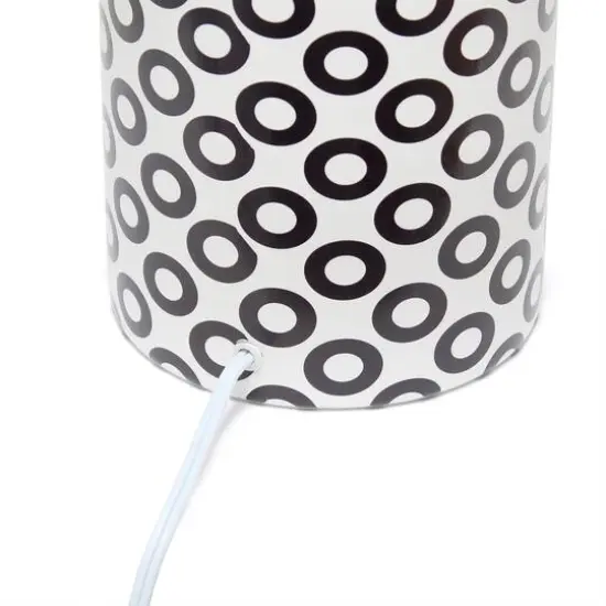 Simple Designs 18.5" Fresh Prints Table Lamp Black and White Circles {8}