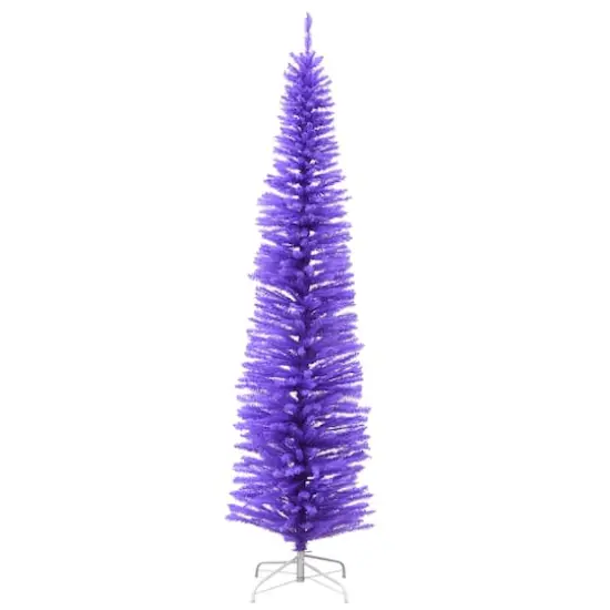 7.5ft. Unlit Lavender Slim Artificial Christmas Tree {1}