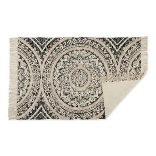 DII&reg; Printed Natural Hand-Loomed Shag Rug, 4ft. x 6ft. Black {4}