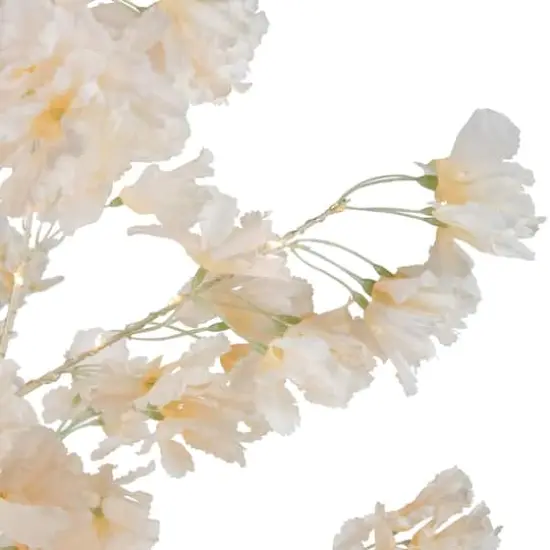 6ft. Pre-Lit White Floral Artificial Christmas Tree, Warm White LED Lights {7}