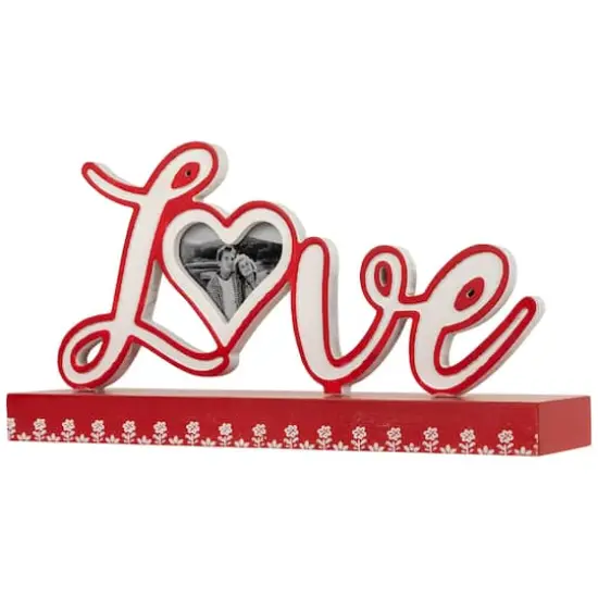 12" Valentine's Day Heart & Floral "Love" Photo Frame {5}