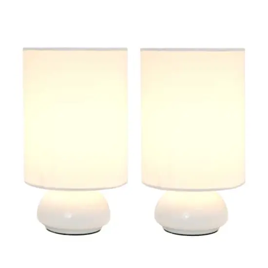Simple Designs™ Gemini Colors 2-Pack Mini Touch Table Lamp Set White and White {3}