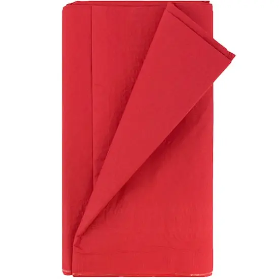 JAM Paper 108" Rectangular Plastic Lined Paper Table Cover Red {3}