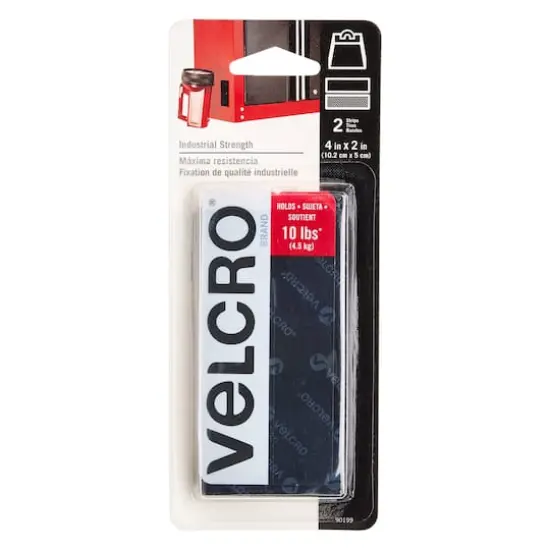 VELCRO&reg; Brand Industrial Strength Strips Black {1}