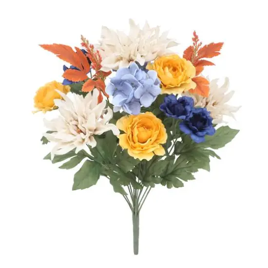 20" Yellow & Blue Dahlia & Hydrangea Bush by Ashland&reg; {1}