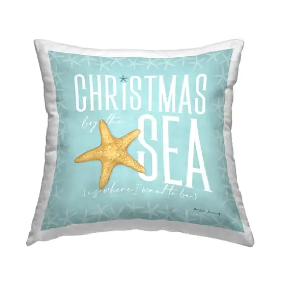 Stupell Industries Christmas by The Sea is Where I want to be Throw Pillow {1}
