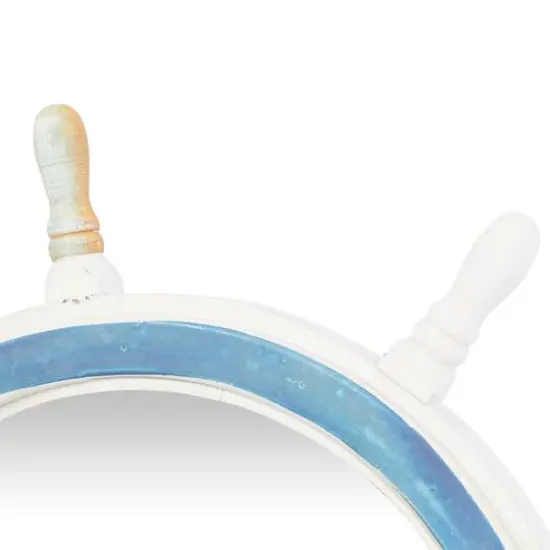 25'' White Coastal Wood Wall Mirror {3}