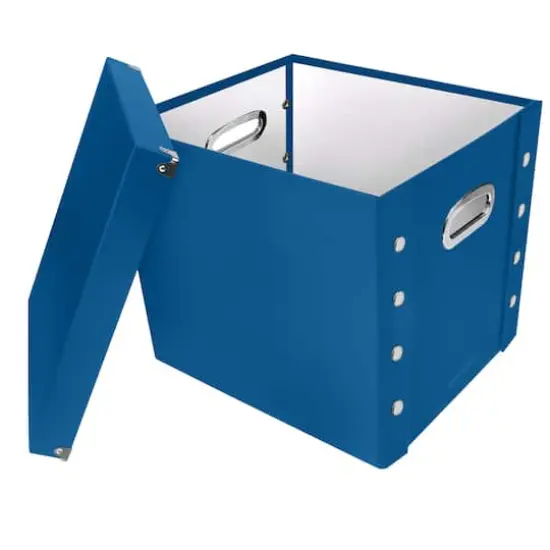 12" Snap-N-Store Vinyl Record Storage Box Classic Blue {4}