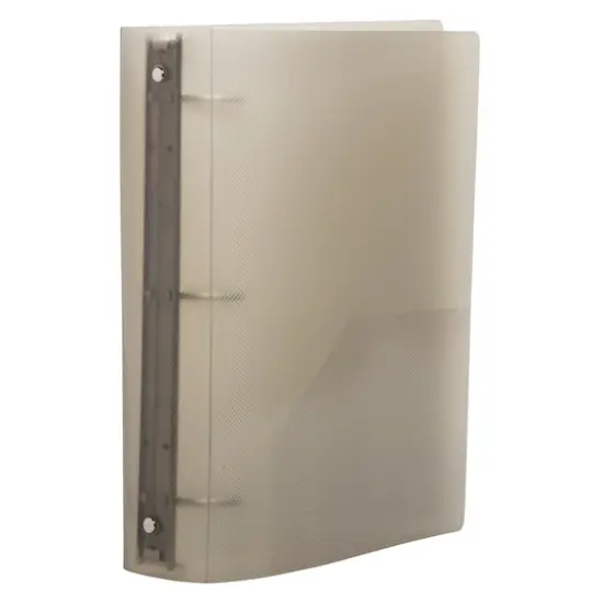 JAM Paper 2" Glass Twill Plastic 3-Ring Binder Smoke {4}