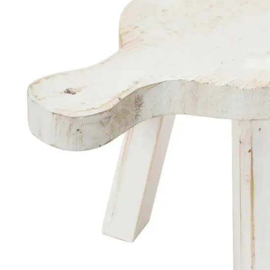 Hello Honey&reg; 9.5" White Decorative Textured Wood Pedestal {4}