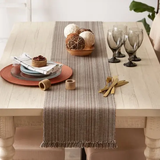 DII&reg; 72" Variegated Fringe Table Runner Mushroom {5}