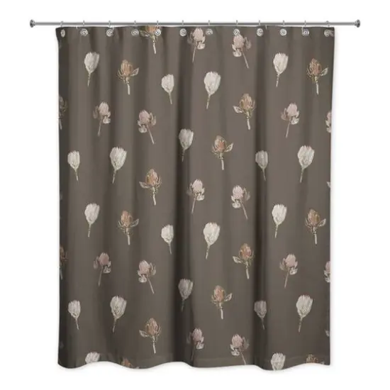 Cottage Florals Shower Curtain Charcoal {1}