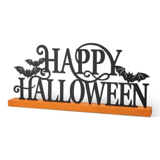 Glitzhome&reg; 18" Happy Halloween Wood and Metal Table D&eacute;cor {1}
