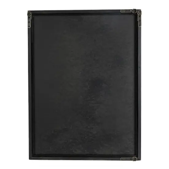 Glitzhome&reg; 31.5" Farmhouse Wooden & Metal Windowpane Rectangular Wall Mirror {8}