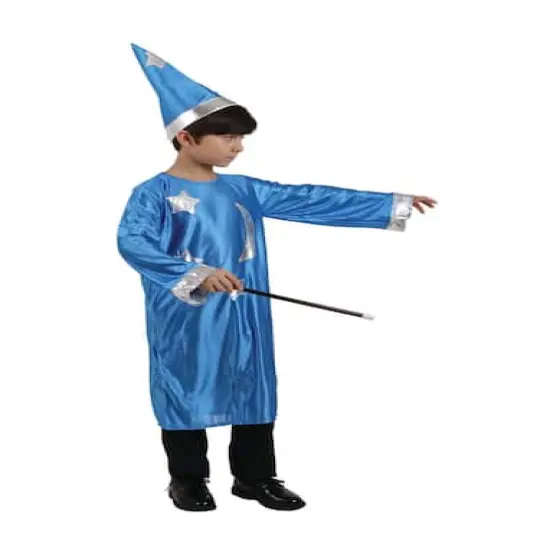Extra Large Blue & Silver Wizard Child Costume {1}