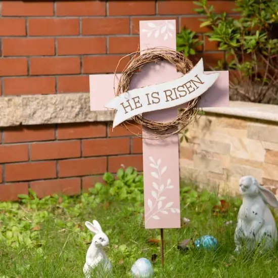 Glitzhome&reg; 32" Easter He is Risen Yard Stake {3}