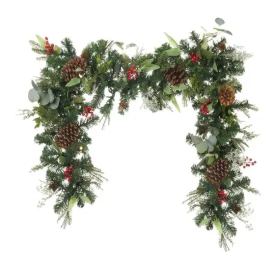 9ft. Pre-Lit LED Christmas Woods Artificial Garland {1}