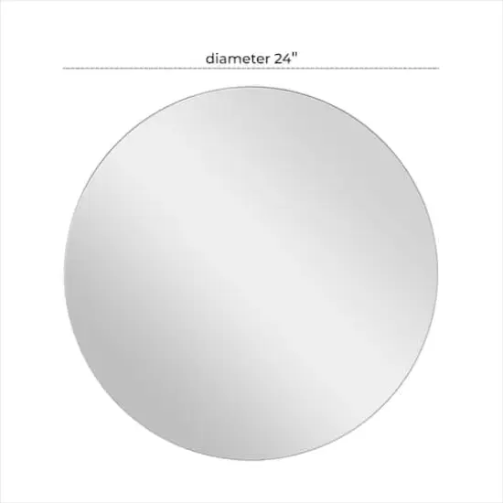 White Contemporary Wall Mirror, 24" x 1" x 24" {6}