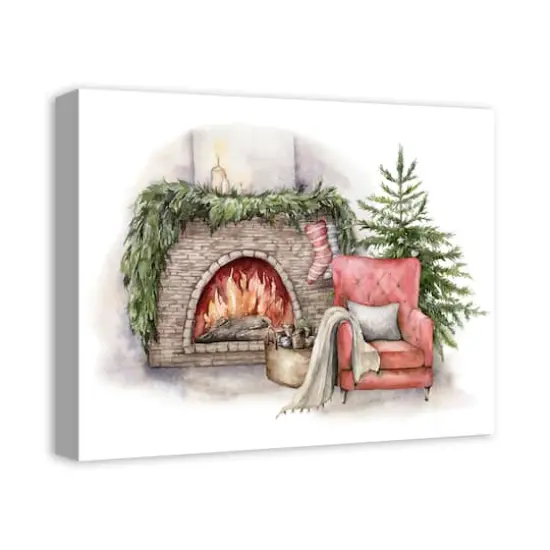 Cozy Fireplace Canvas Wall Art {3}