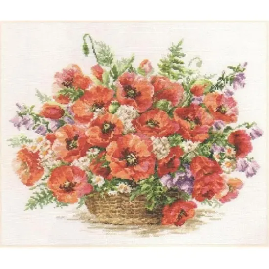 Alisa Basket Of Poppies Cross Stitch Kit {3}