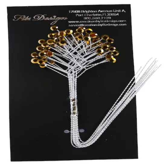 JAM Paper Rinestone Quintet, 12ct. Beryl Yellow with Silver Stem {1}