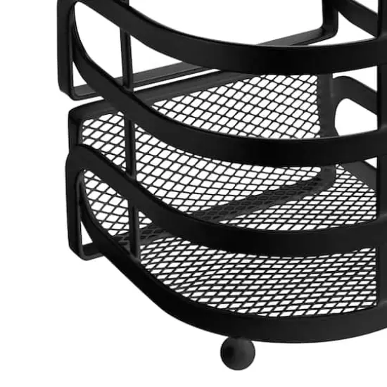 Kitchen Details Matte Black Industrial Collection Cooking Utensil Basket {6}