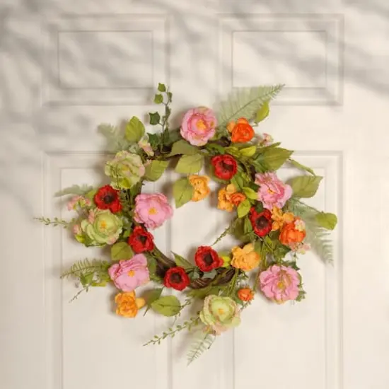 22" Spring Flower Wreath {3}