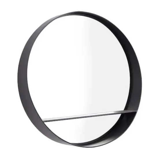Black Iron Contemporary Wall Mirror, 24" x 24" x 5" {1}