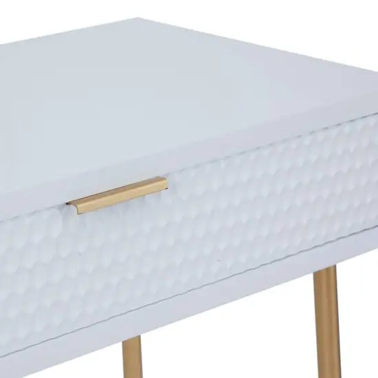 Set of 2" White Wood Contemporary Console Table with Mirror, 31" x 31" x 16" {7}