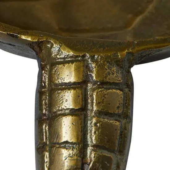 Hello Honey&reg; 8.5" Antique Gold Finished Coastal Aluminum Tortoise Serving Dish {5}