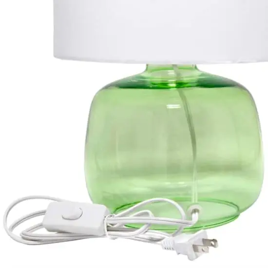 Simple Designs Green & White Glass Table Lamp {10}