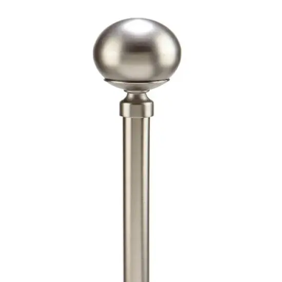 Home Details Solid Knob Steel Curtain Rod Satin Nickel {4}
