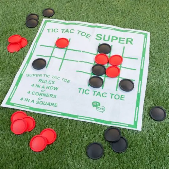 Toy Time Giant Checkers & Tic Tac Toe Reversible Game Rug {5}