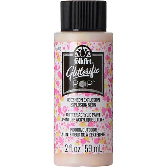 FolkArt® Glitterific Pop™ Acrylic Paint, 2oz. Neon Explosion {1}