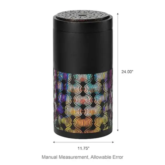 Glitzhome&reg; 24" Metal LED Cutout Pattern Outdoor Fountain {5}