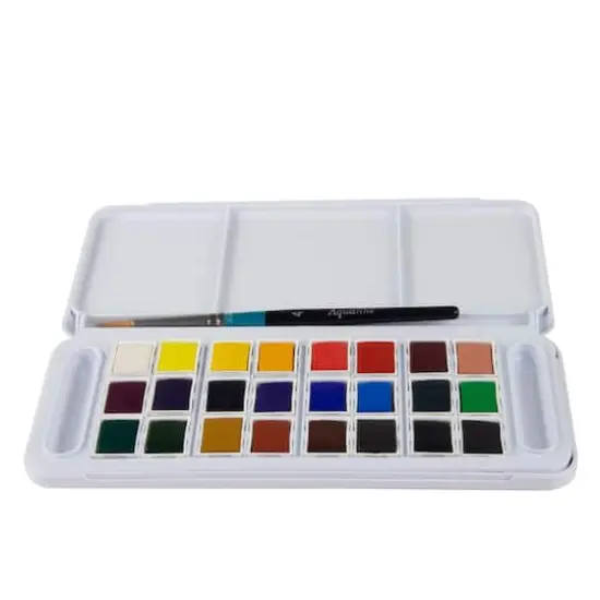 Daler-Rowney&reg; Aquafine 24-Color Half-Pan Watercolor Travel Set with Brush {3}