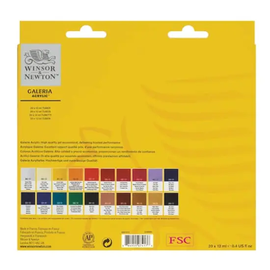 Winsor & Newton&trade; Galeria Acrylic&trade; 20 Color Paint Set {8}