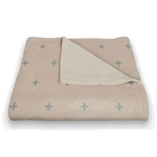 Plus Coral Fleece Blanket Blue Plus On Blush {3}