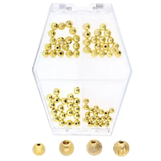 The Beadsmith&reg; 3-4mm Gold Plated Memory Wire End Caps {5}