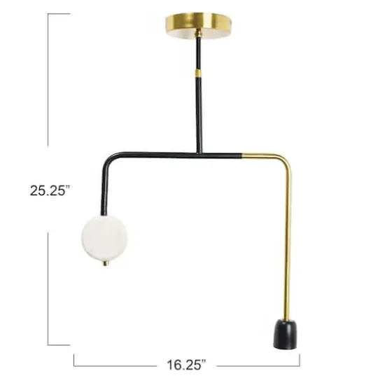 Hello Honey&reg; Minimalist Geometric Modern Marble Pendant Lamp {4}