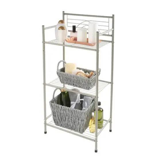 Bath Bliss Satin Nickel Bronze 3-Tier Storage Shelf {8}