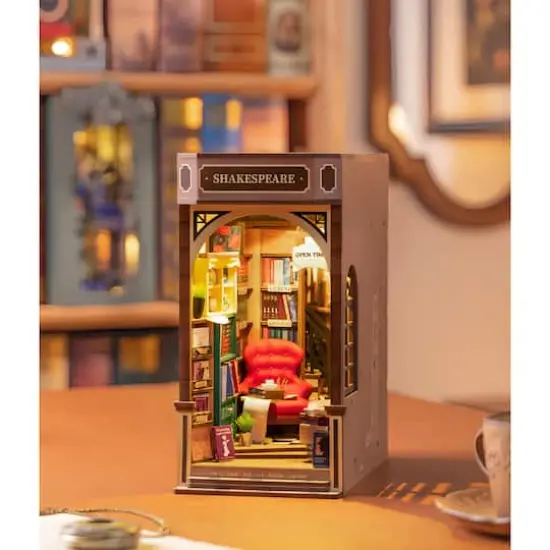 Rolife Bookstore Book Nook Shelf Insert DIY Miniature Kit {5}