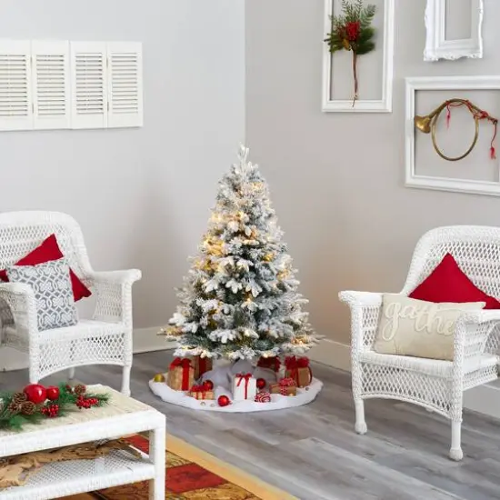 4ft. Pre-Lit Vermont Mixed Pine Artificial Christmas Tree, Clear LED Lights {7}