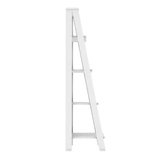 Walker Edison 55" White Modern Ladder Bookshelf {4}