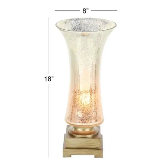 Set of 2" Gold Glass Glam Uplight, 18" {8}